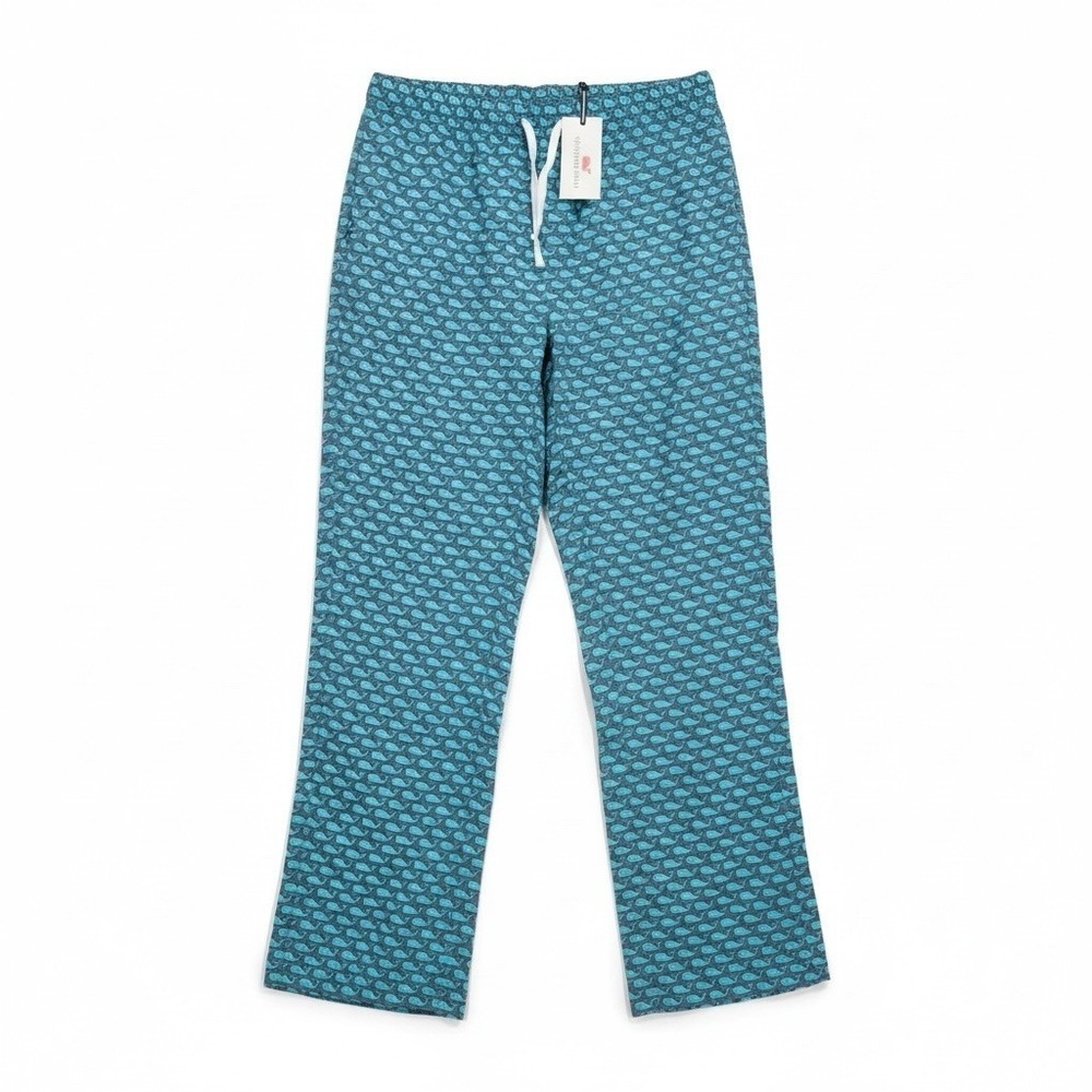 VINEYARD VINES LOUNGE PANTS Whale Shark BLUE Cotton New Men Preppy Beach Comfy